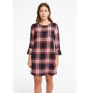 Loft SZ 8P Tie Back Plaid Dress NWT $89.50 Lightweight